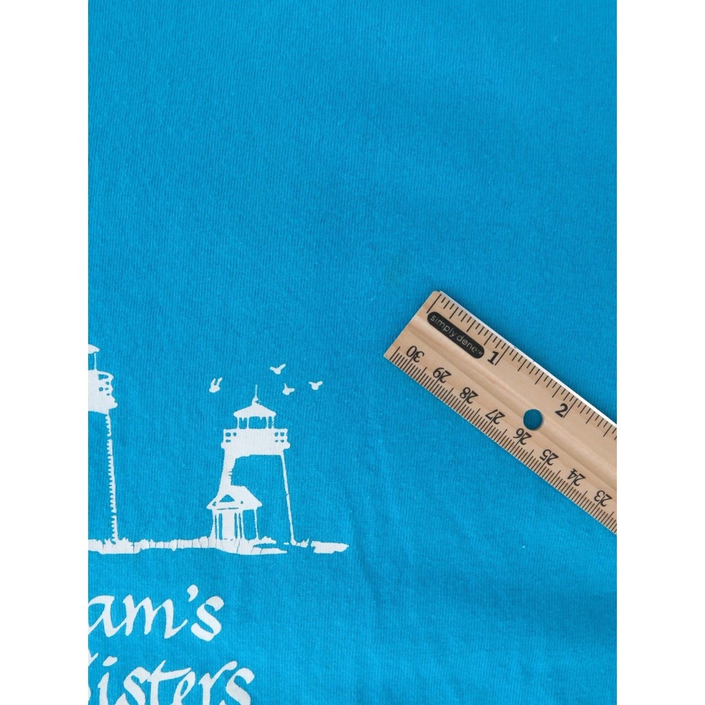 Vintage Lee Heavy Weight Cotton USA Made Easthams Three Sisters Lighthouse Tee L - Picture 5 of 7